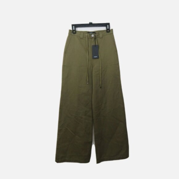 Hudson Womens Size 25 Drawstring Wide Leg Pants Green High Rise Baggy NEW - Picture 1 of 5